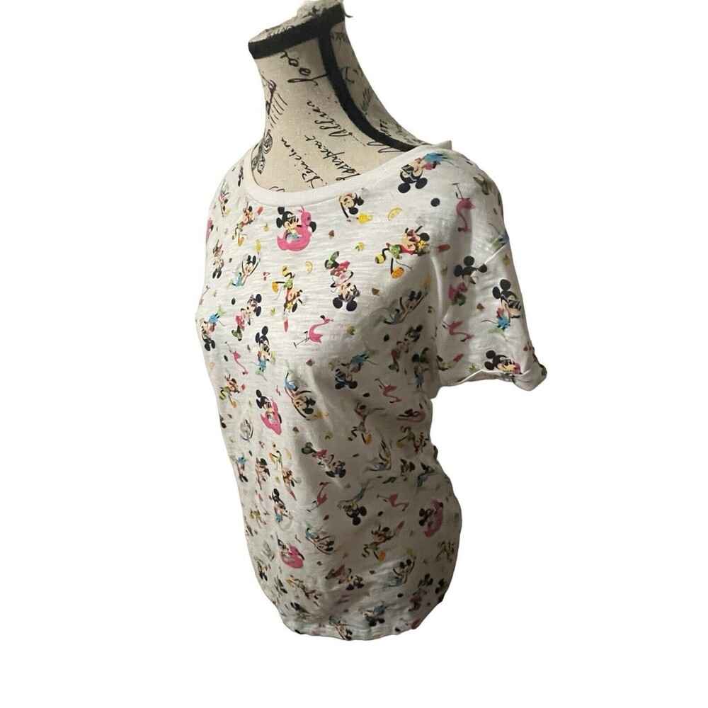 Disney Parks Mickey and Minnie Scoop Neck Shirt Women’s Small Summertime Fun New - Picture 5 of 16